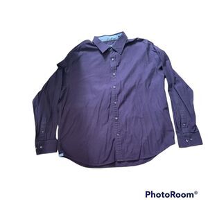 Men's J. Campbell Purple Button Up with Contrasting Cuffs. Size 2X.